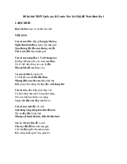 Đề thi thử THPT Quốc gia 2021 môn Ngữ Văn Sở GD&ĐT Ninh Bình lần 1 (có đáp án)