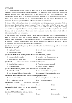 PASSAGE 2_Theme 7. Cultural Diversity (Đa dạng văn hóa)