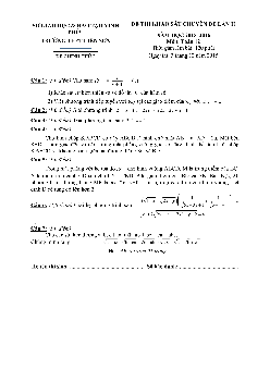 Đề thi khảo sát chất lượng HK1 lớp 12 trường THPT Liễn Sơn – Vĩnh Phúc 2015 – 2016