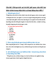 Vai trò của thế giới quan trong triết học Mác-Lênin | Môn Triết học Mac-Lenin & Tư tưởng Hồ Chí Minh - Trường Đại học Luật Hà Nội