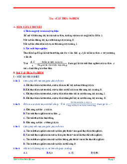 Tóm tắt lý thuyết và bài tập trắc nghiệm xác suất thực nghiệm