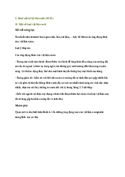 Giải Công nghệ 11 Bài 6: Vật liệu mới | Kết nối tri thức