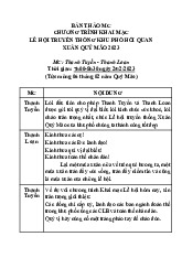 Kịch bản khai mạc Lễ hội 2023 - Tài liểu tổng hợp
