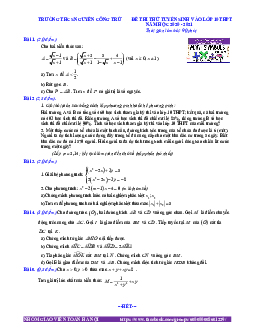 Đề thi thử Toán vào lớp 10 năm 2021 – 2022 trường THCS Nguyễn Công Trứ – Hà Nội
