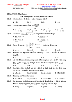 Đề ôn tập Toán 11 HK2 năm 2022 (có đáp án)