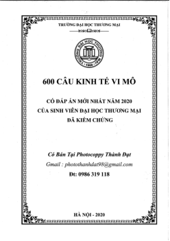 Ngân hàng câu hỏi trắc nghiệm Kinh tế vi mô | Trường Đại học Thương Mại