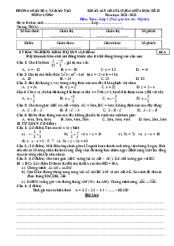 Đề giữa học kỳ 2 Toán 7 năm 2022 – 2023 phòng GD&ĐT Nông Cống – Thanh Hóa