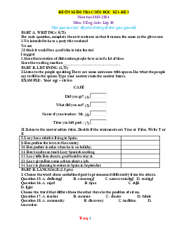 Bộ đề ôn học kỳ 1 Anh 10 global success 2023-2024