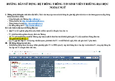Hướng Dẫn Sử Dụng Hệ Thống Thông Tin Sinh Viên