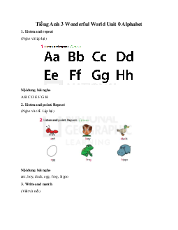 Giải BT Tiếng Anh 3 Wonderful World Unit 0 Alphabet