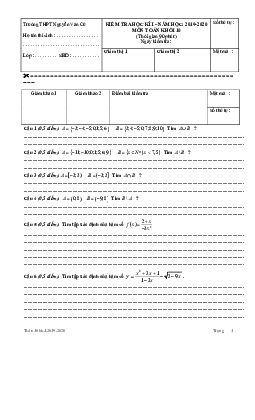 Đề thi HK1 Toán 10 năm 2019 – 2020 trường THPT Nguyễn Văn Cừ – TP HCM