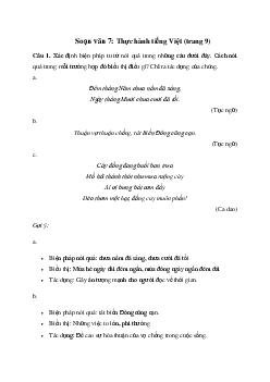 Thực hành tiếng Việt trang 9 | Soạn văn 7 Cánh diều