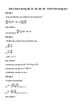 Toán 8 Bài 5: Phân thức đại số - Chân trời sáng tạo