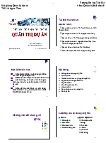 Bài giảng Quản trị dự án - Quản trị dự án | Đại học Mở Thành phố Hồ Chí Minh