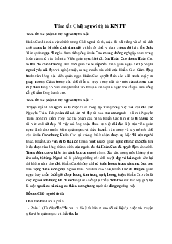 Tóm tắt Chữ người tử tù Ngữ Văn 10 sách Kết nối tri thức
