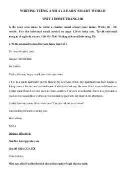 Write a similar email about your home - Smart World