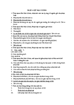 Trắc nghiệm pháp luật đại cương