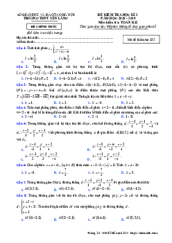 Đề thi học kì 2 Toán 12 năm 2018 – 2019 trường THPT Yên Lãng – Hà Nội