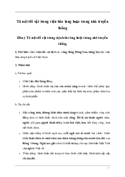 Tả một đồ vật trong viện bảo tàng hoặc trong nhà truyền thống | Tập làm văn lớp 5