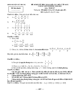 Đề giao lưu HSG Toán 7 năm 2022 – 2023 phòng GD&ĐT Hà Trung – Thanh Hóa