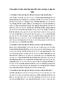 Cảm nhận về một cảnh đẹp trên đất nước mà bạn có dịp tìm hiểu Ngữ Văn 10 sách Chân Trời Sáng Tạo