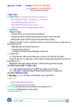 Giáo án Toán 7 Chương 1 Bài 1: Tập Hợp Số Hữu Tỉ sách Chân trời sáng tạo