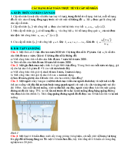 Các dạng bài toán thực tế về cấp số nhân lớp 11 (có lời giải)