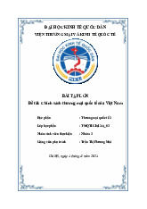 Bài tập lớn Chính sách thương mại quốc tế của Việt Nam môn Thương mại quốc tế | Đại học Kinh tế Quốc Dân