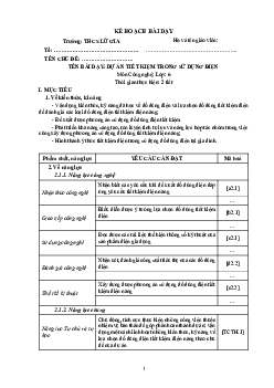 Giáo án Công nghệ 6 sách Chân trời sáng tạo Dự án 4
