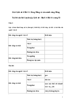 Giải Lịch sử Địa lí lớp 4 Bài 11: Sông Hồng và văn minh sông Hồng | Kết nối tri thức