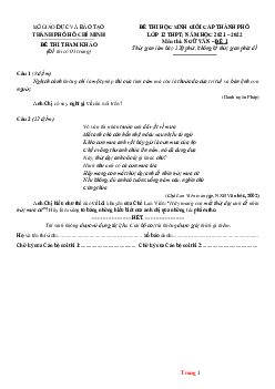 TOP 10 Đề thi thử HSG Ngữ Văn 12 cấp tỉnh (có đáp án)