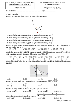Đề cuối kỳ 1 Toán 10 năm 2023 – 2024 trường THPT Nguyễn Trãi – Khánh Hòa
