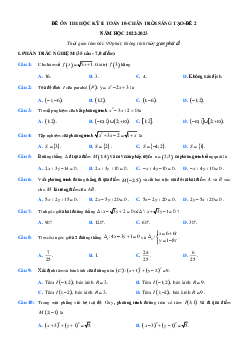 Đề thi học kì 2 lớp 10 môn Toán Chân trời sáng tạo - Đề 4