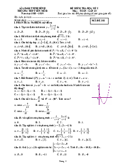 Đề thi học kỳ 1 Toán 10 năm học 2018 – 2019 trường Yên Mô B – Ninh Bình