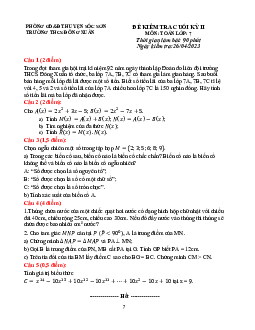 Đề cuối kỳ 2 Toán 7 năm 2022 – 2023 trường THCS Đông Xuân – Hà Nội
