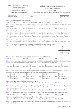 Đề thi học kỳ 2 Toán 12 năm học 2018 – 2019 sở GD&ĐT Bình Thuận
