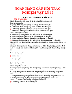 Bài tập trắc nghiệm vật lý lớp 10 cả năm đầy đủ các chương