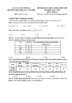 Đề thi học kỳ 2 Toán 8 năm 2023 – 2024 trường THCS Vĩnh An – Tân Liên – Hải Phòng