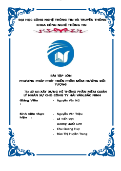 Phương pháp phát triển phần mềm theo hướng đối tượng