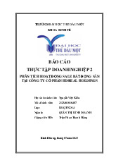 Báo cáo Thực tập doanh nghiệp: Phân tích hoạt động sale bất động sản tại Công ty Cổ phần Hdreal Holdings | Trường Đại học Thủ Dầu Một