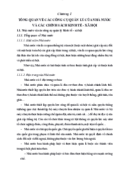 Tổng quan về các công cụ quản lý nhà nước và chính sách kinh tế xã hội