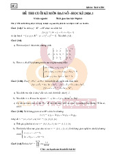 Đề thi cuối kì 1 – Đề 3 môn Đại số tuyến tính | Đại học Bách Khoa Hà Nội