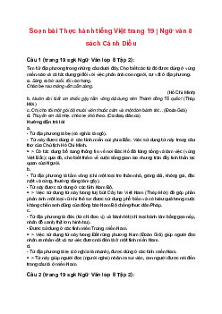 Soạn bài Thực hành tiếng Việt trang 19 | Ngữ văn 8 sách Cánh Diều
