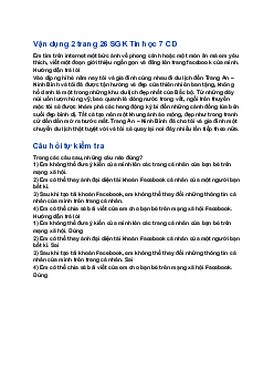 Giải SGK Tin học 7 Bài 2 Thực hành sử dụng mạng xã hội| Cánh diều