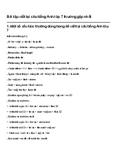 Bài tập viết lại câu tiếng Anh lớp 7 thường gặp nhất