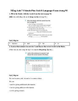 Tiếng Anh 7 Friends Plus Unit 8 Language Focus trang 95