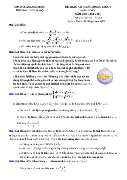 Đề khảo sát chất lượng Toán 9 năm 2020 – 2021 trường THCS Ái Mộ – Hà Nội