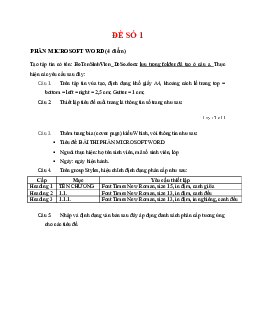 Đề thi ôn tập môn "Thiết kế đồ họa"
