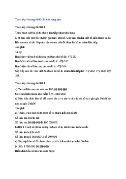 Toán lớp 4 trang 66 Bài 28: Dãy số tự nhiên Chân trời sáng tạo