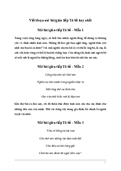 Mở bài gián tiếp Tả bố | Tập làm văn lớp 5